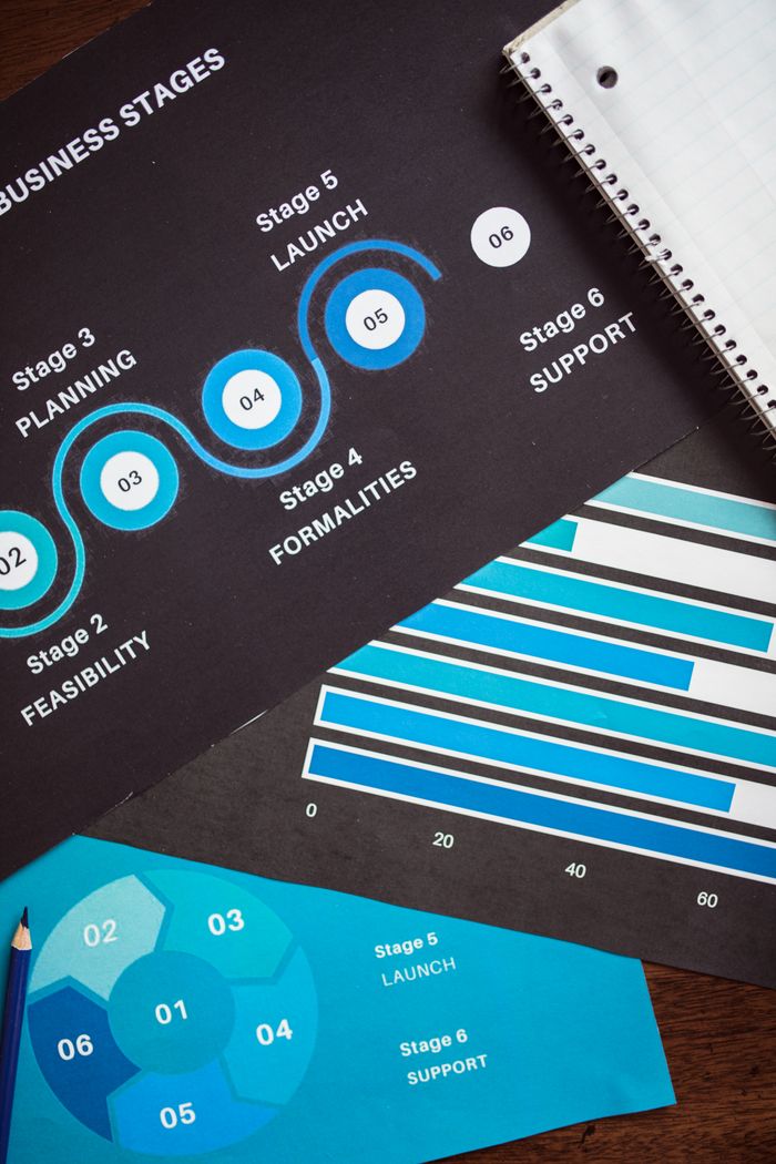 home-img Detailed charts outlining key business stages for strategic planning.
